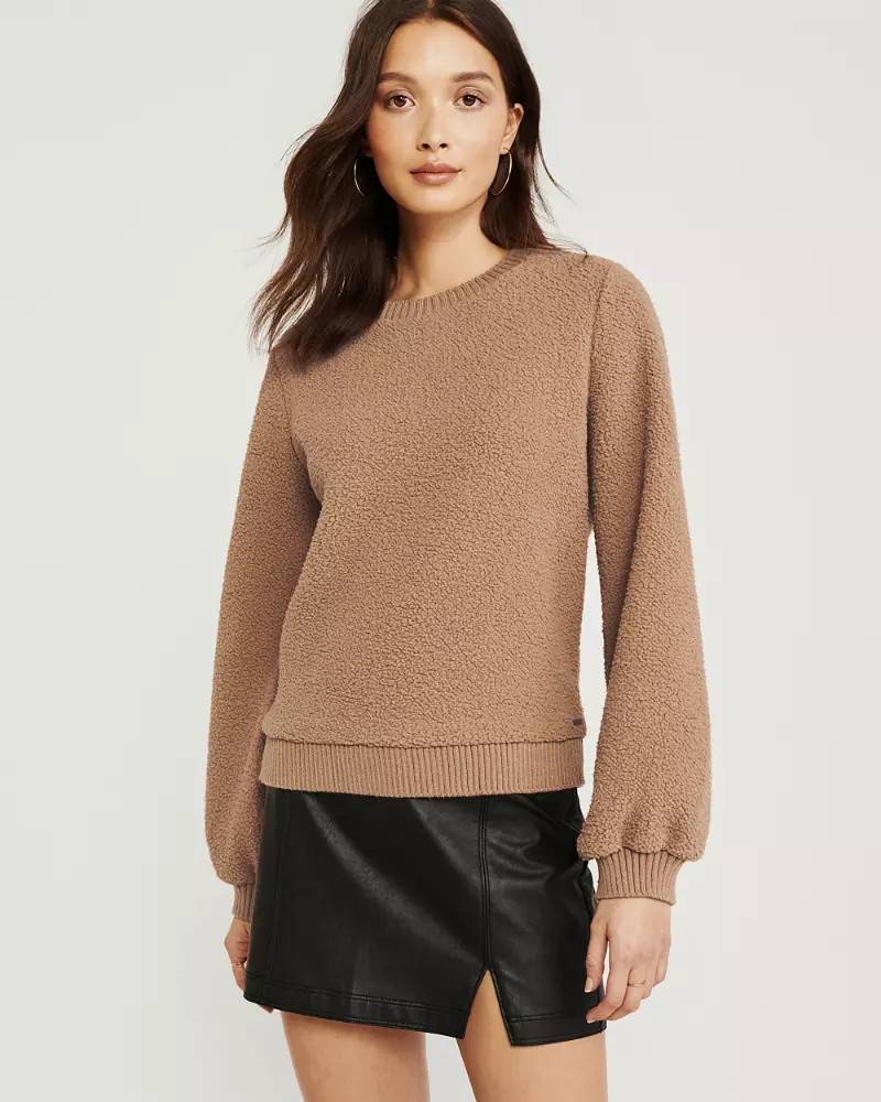 Sherpa Crewneck Sweatshirt | Abercrombie & Fitch US & UK