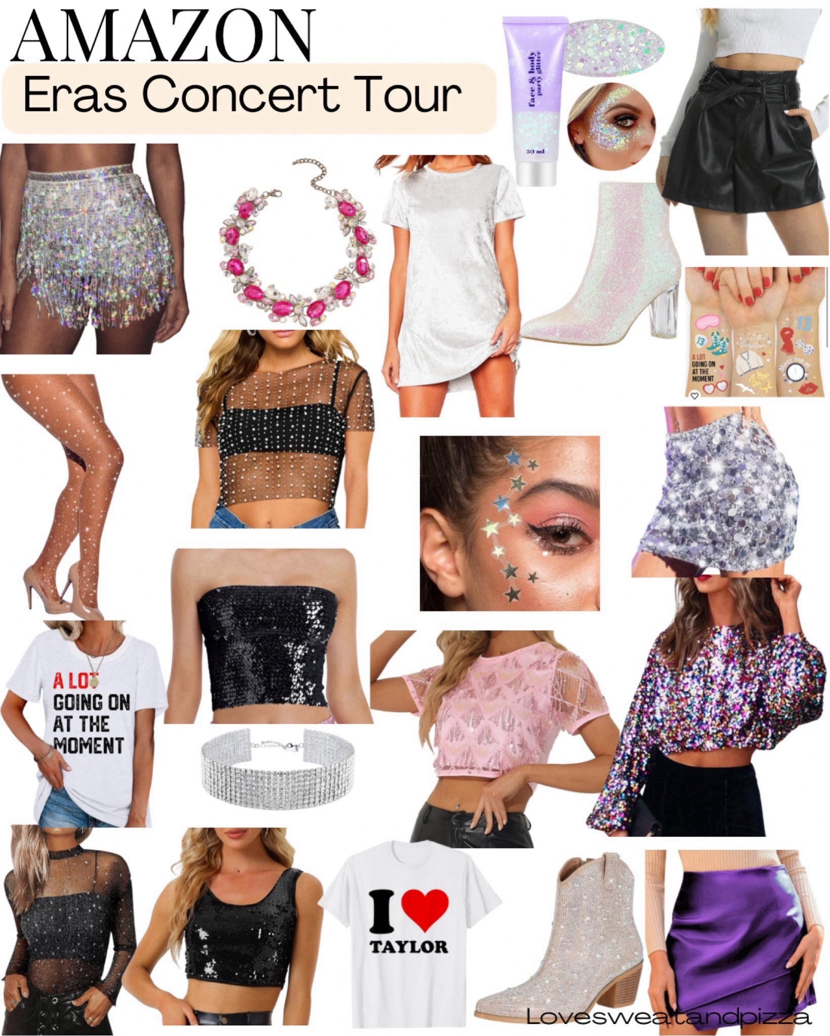 Eras tour style. Eras tour outfits. Eras tour sparkle style. Taylor Swift concert outfit from Amazon. Sparkle cowboy boots. Sparkle skirt. Glitter style.

#LTKFindsUnder50 #LTKParties #LTKStyleTip