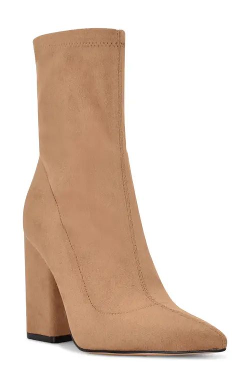 Nine West Xrey Faux Suede Pointed Toe Bootie in Light Natural at Nordstrom, Size 5.5 | Nordstrom
