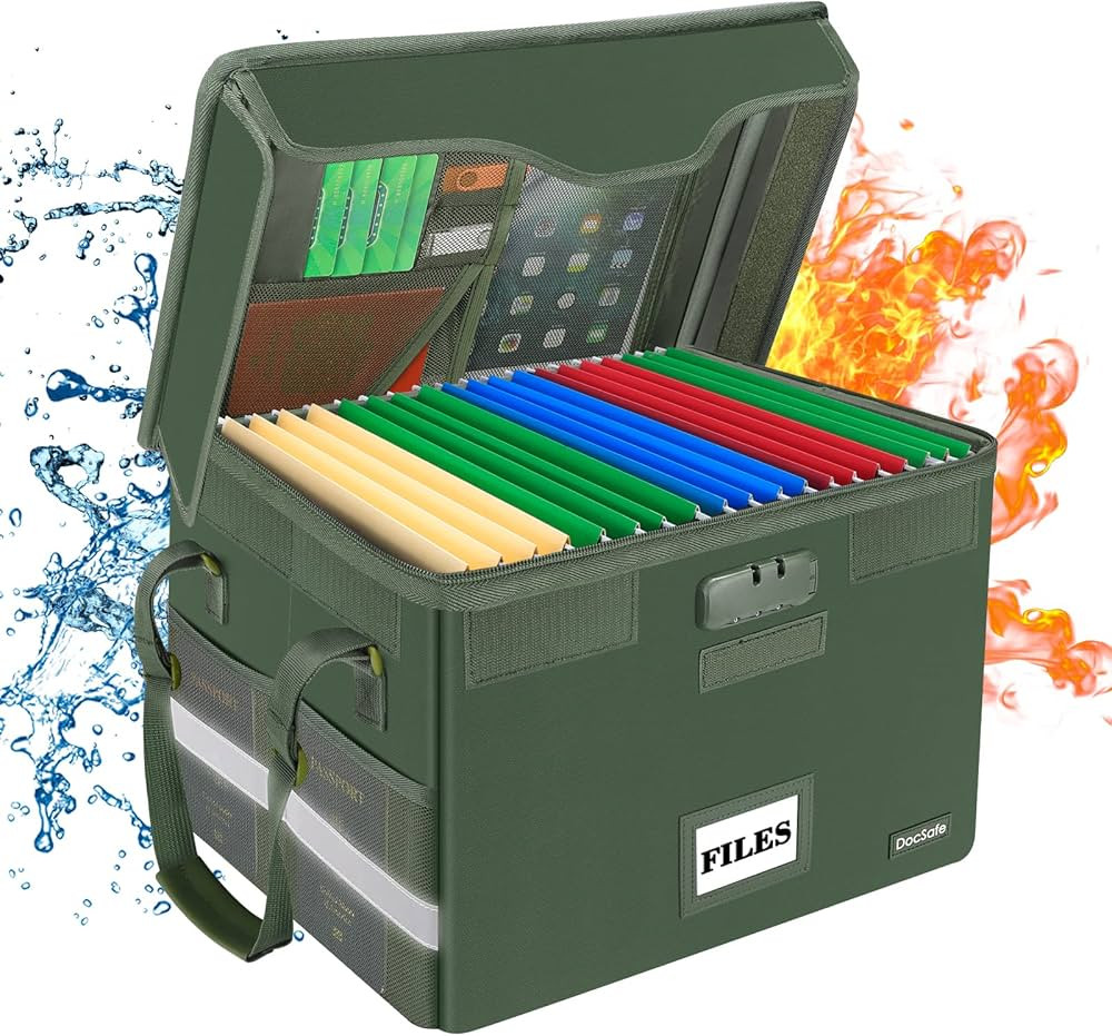 DocSafe File Box Fireproof Document Box with Lock,File Storage Organizer Box with Mesh Inserts＆... | Amazon (US)