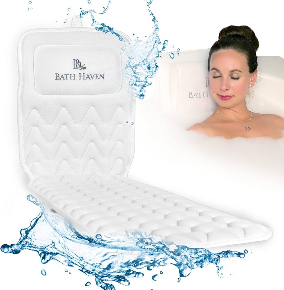 Bath Haven Bath Pillow for Bathtub - Full Body Mat & Cushion Headrest for Women and Men, Luxury P... | Amazon (US)