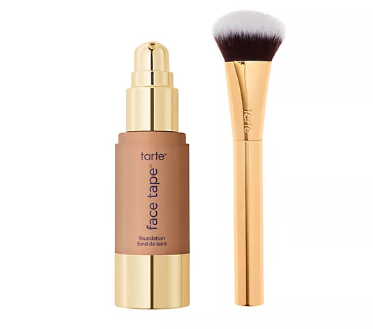 tarte Face Tape Full-Coverage Foundation with Brush | QVC