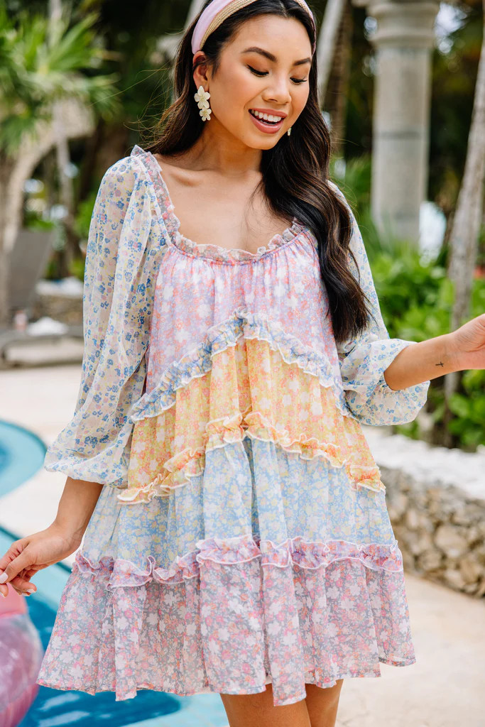 Anything For You Lavender Purple Ditsy Floral Mini Dress | The Mint Julep Boutique