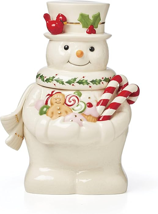 Lenox 896362 Happy Holly Days Snowman Cookie Jar, Christmas & Holiday Decor | Amazon (US)
