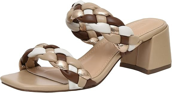 CUSHIONAIRE Women's Onyx braided Heel Sandal +Memory Foam Wide Widths Available | Amazon (US)