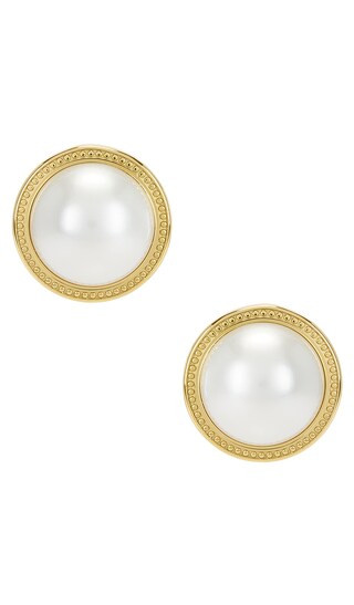 Rue Cler Pearl Earrings in Gold | Revolve Clothing (Global)
