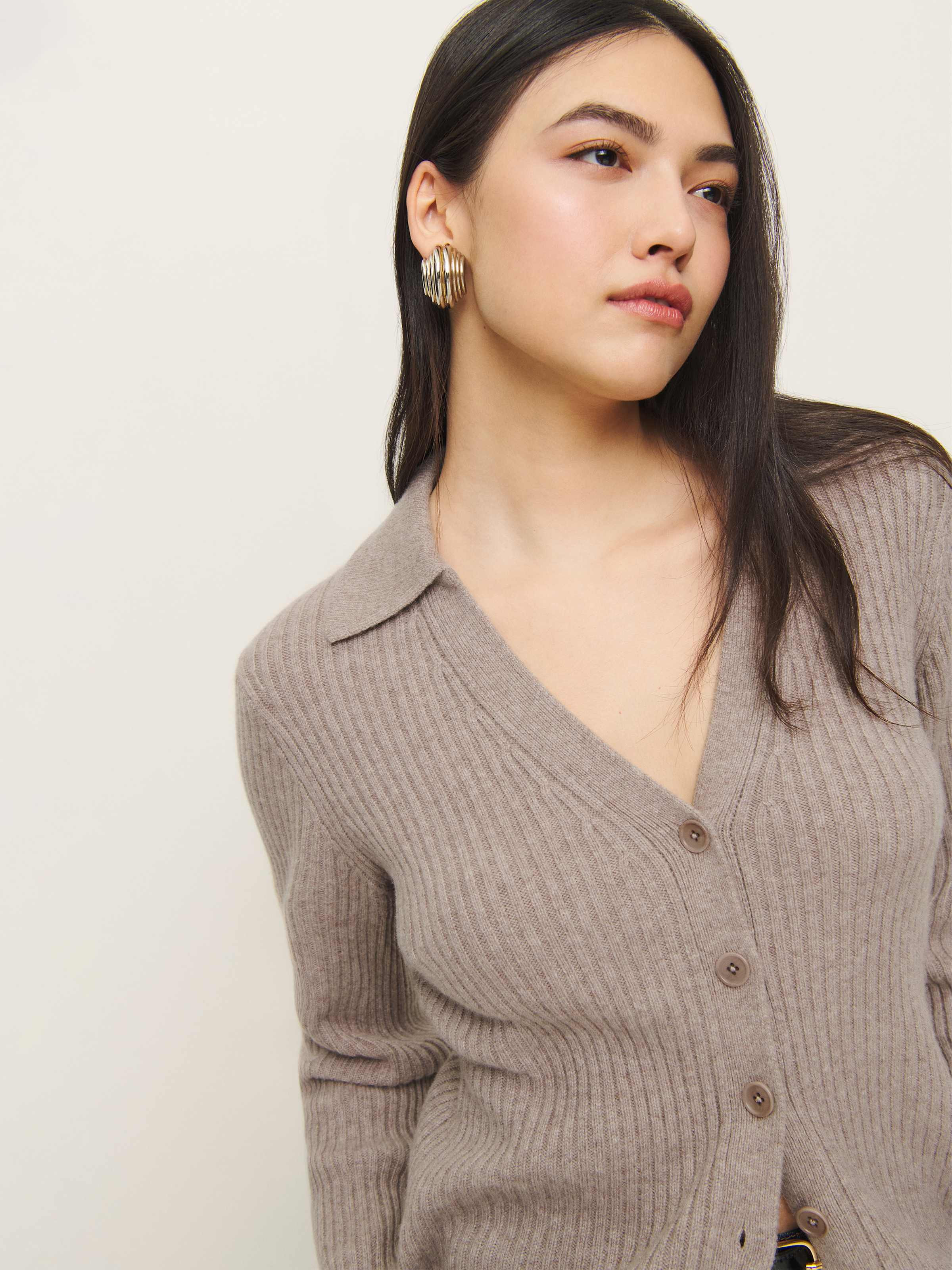 Shea Cashmere Collared Cardigan | Reformation (Global)