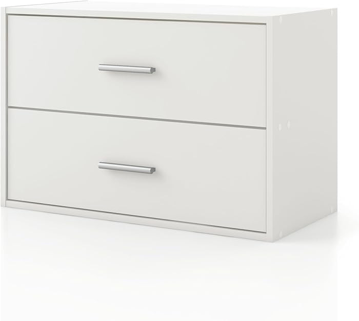Homes: Inside + Out Apexa 2-Drawer Wooden Stackable Storage Drawers, Small Food Pantry Cabinet, C... | Amazon (US)