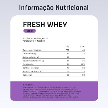 Fresh Whey Açaí - 20g of Protein per Serving - Amino Acids, Brazilian Fruits and Nuts, Pre and ... | Amazon (US)