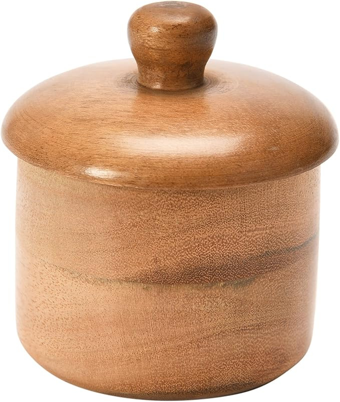 Creative Co-Op Acacia Wood Spice Container with Lid Jar, Natural | Amazon (US)