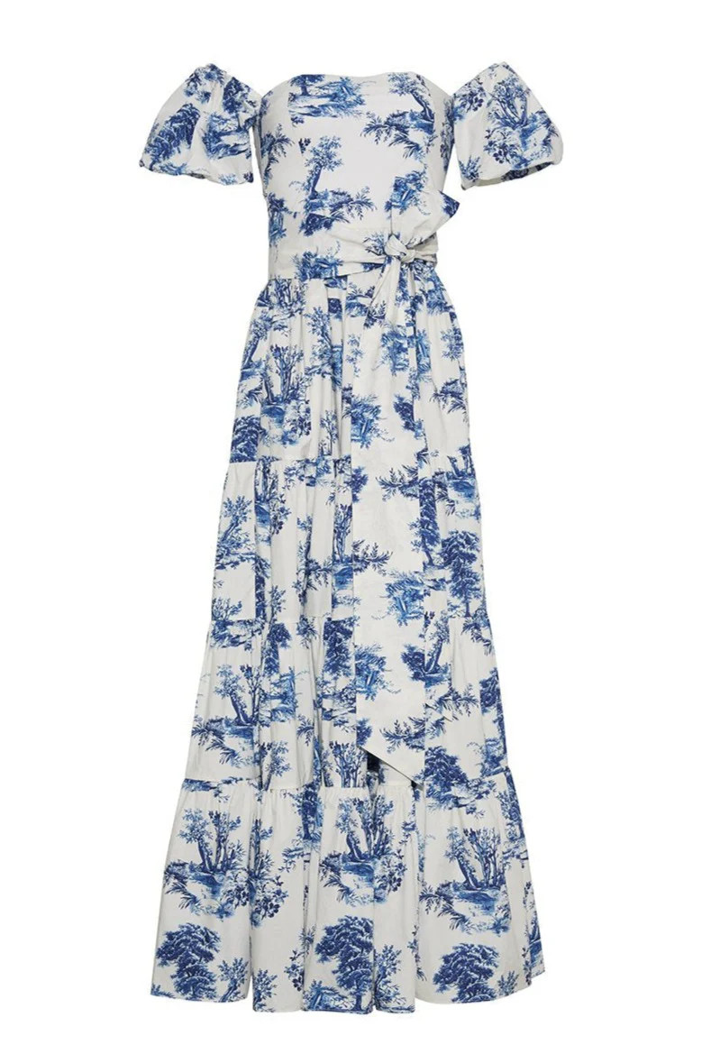 Wethersfield Dress in Forest Toile Ivory | Over The Moon