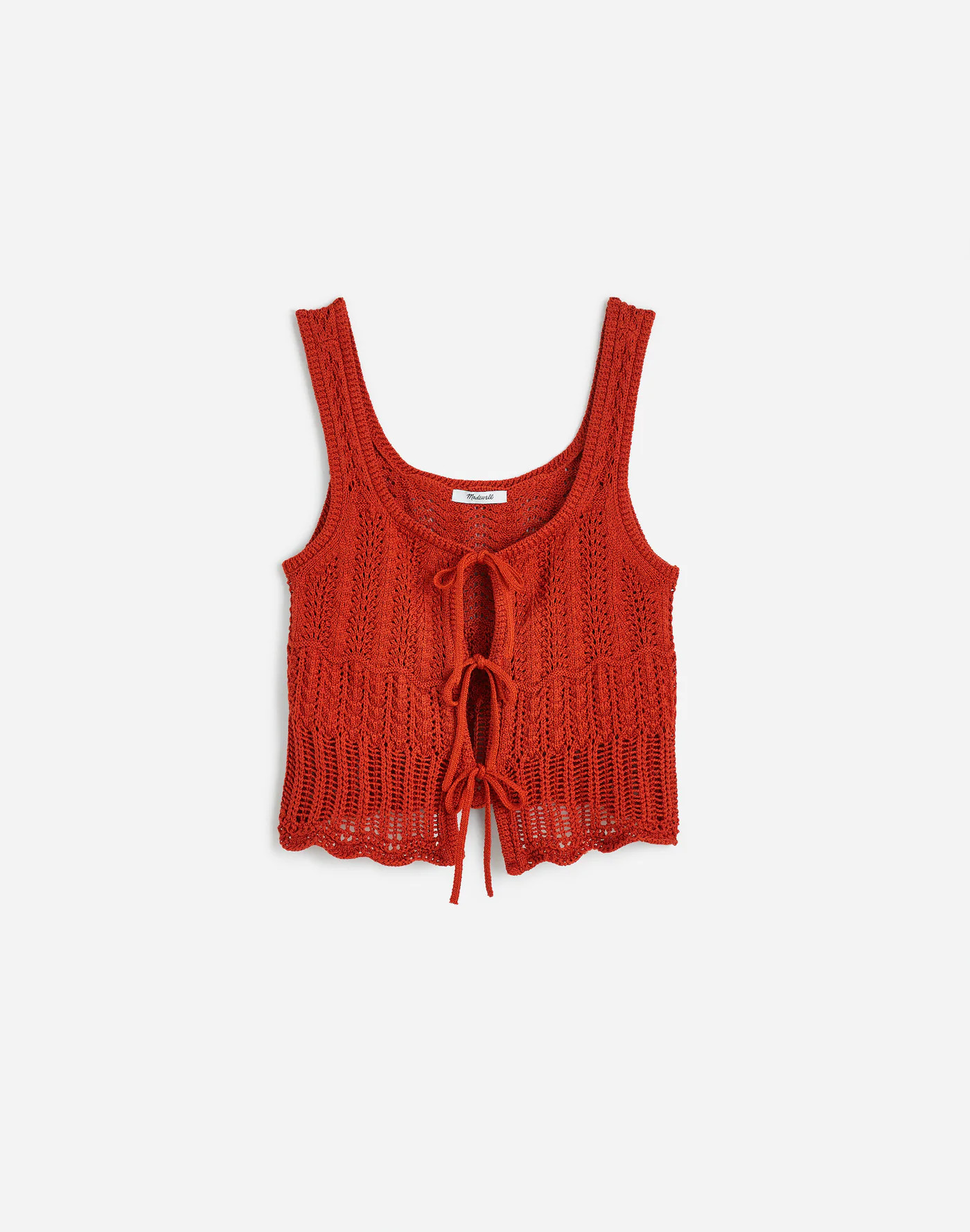 Pointelle-Stitch Tie-Front Sweater Tank | Madewell | Madewell