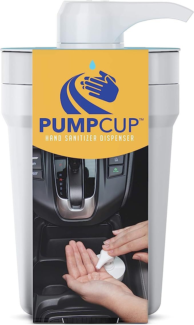 PumpCup Portable Hand Sanitizer Dispenser for Car Cup Holders (White) | Amazon (US)