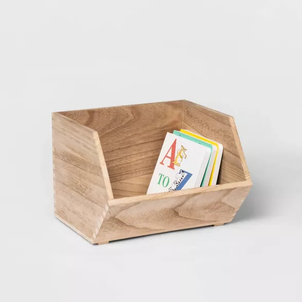 Stackable Wood Storage Bin Natural - Pillowfort™ | Target