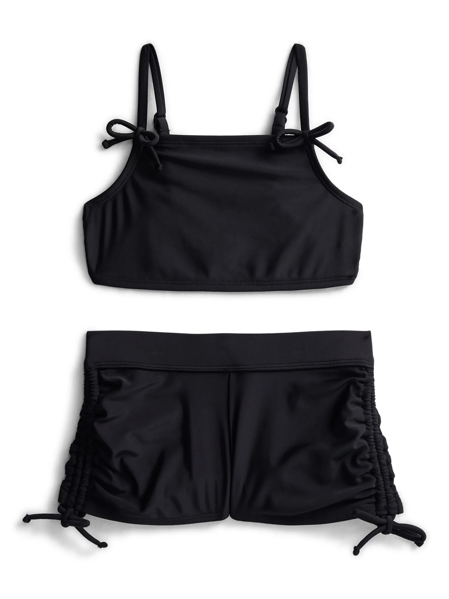 Weekend Academy Girls Solid South Beach Bikini Top and Bottoms Swim Set, 2-Piece, Sizes 4-18 | Walmart (US)