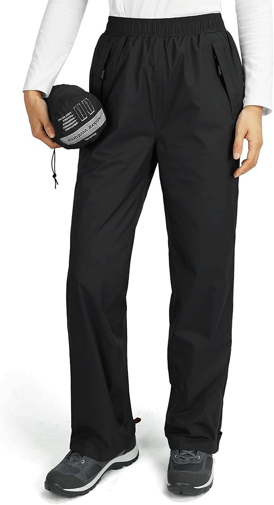 Outdoor Ventures Women's Waterproof Overtrousers Packable Lightweight Hiking Trousers Zipper Pock... | Amazon (UK)