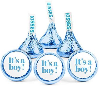 Blue It's a Boy Baby Baby Shower Stickers for Chocolate Kisses, Gender Reveal Party Favors, DIY Part | Amazon (US)