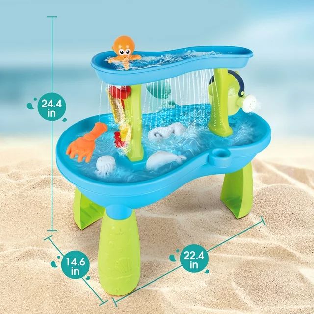Sand and Water Table for Toddlers, Summer Outside Toys with 19PCS Accessory Set for Kids Boy Girl... | Walmart (US)