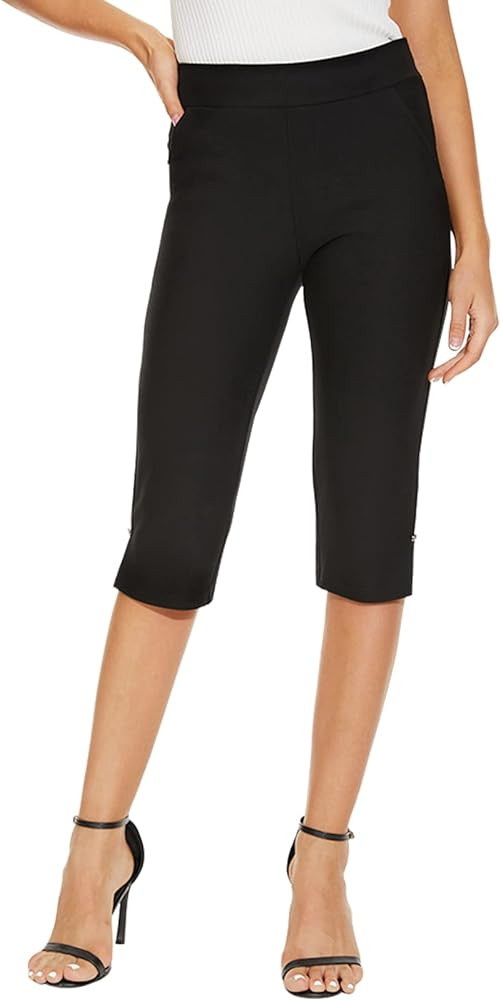 Ginasy Capri Pants for Women Casual Summer Dressy Pull On Stretch High Waisted Crop Work Leggings... | Amazon (US)