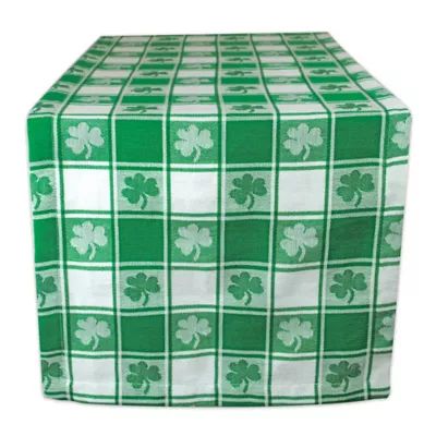 Design Imports Shamrock Woven Check 72-Inch Table Runner in Green | Bed Bath & Beyond