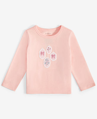 Baby Girls Delicate Stamps Graphic Long-Sleeve T-Shirt, Created for Macy's | Macy's