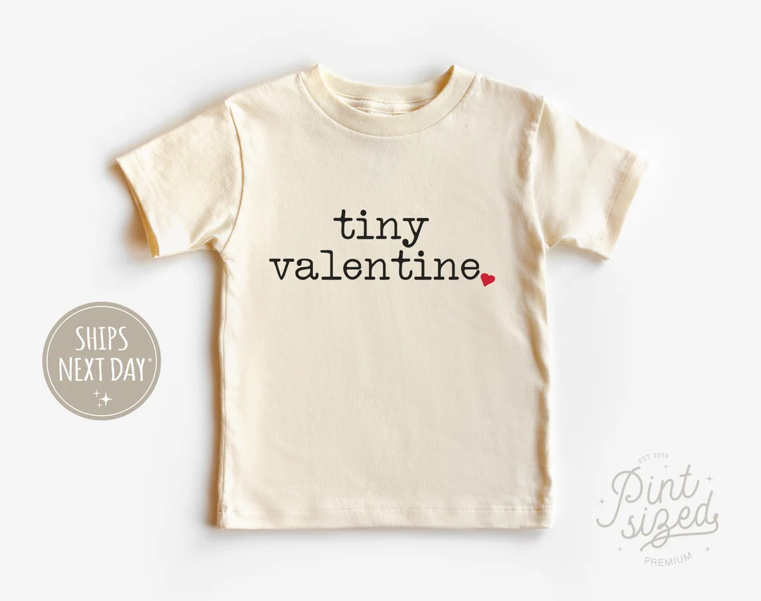Tiny Valentine Toddler Shirt Vintage Valentine's Day Kids Shirt Cute Natural Toddler Tee - Etsy | Etsy (US)