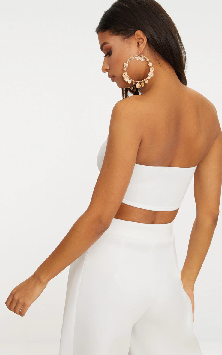 White Bandeau Scuba Crop Top | PrettyLittleThing US