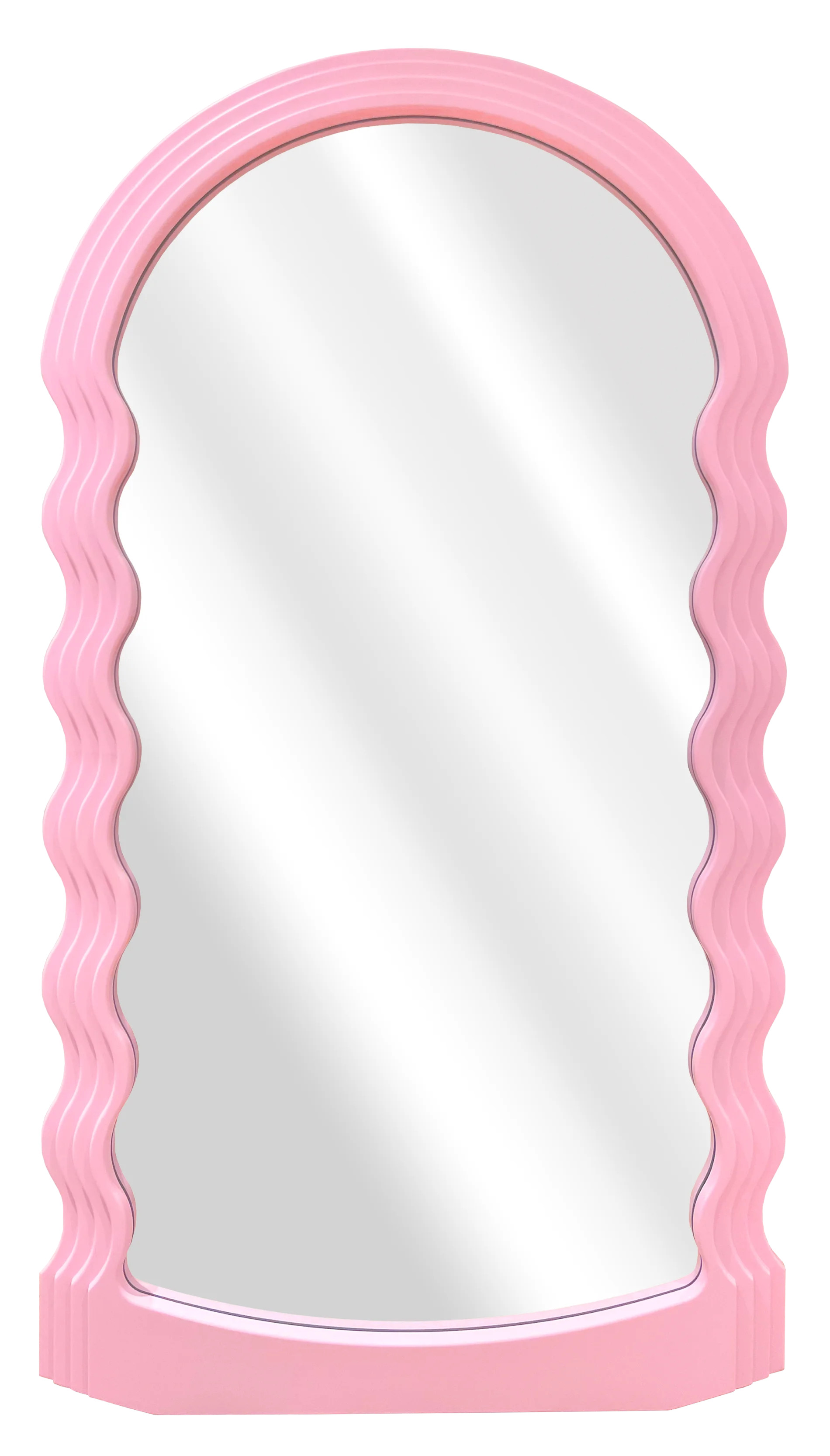 24 x 44" Arched Pink Wavy Wood Frame Mirror - Walmart.com | Walmart (US)