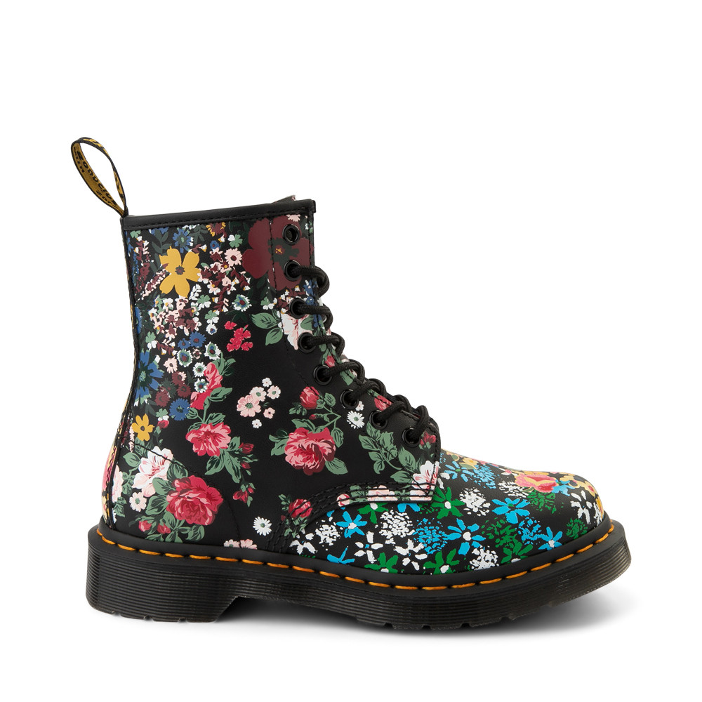 Womens Dr. Martens 1460 8-Eye Boot - Black / Floral Mashup | Journeys
