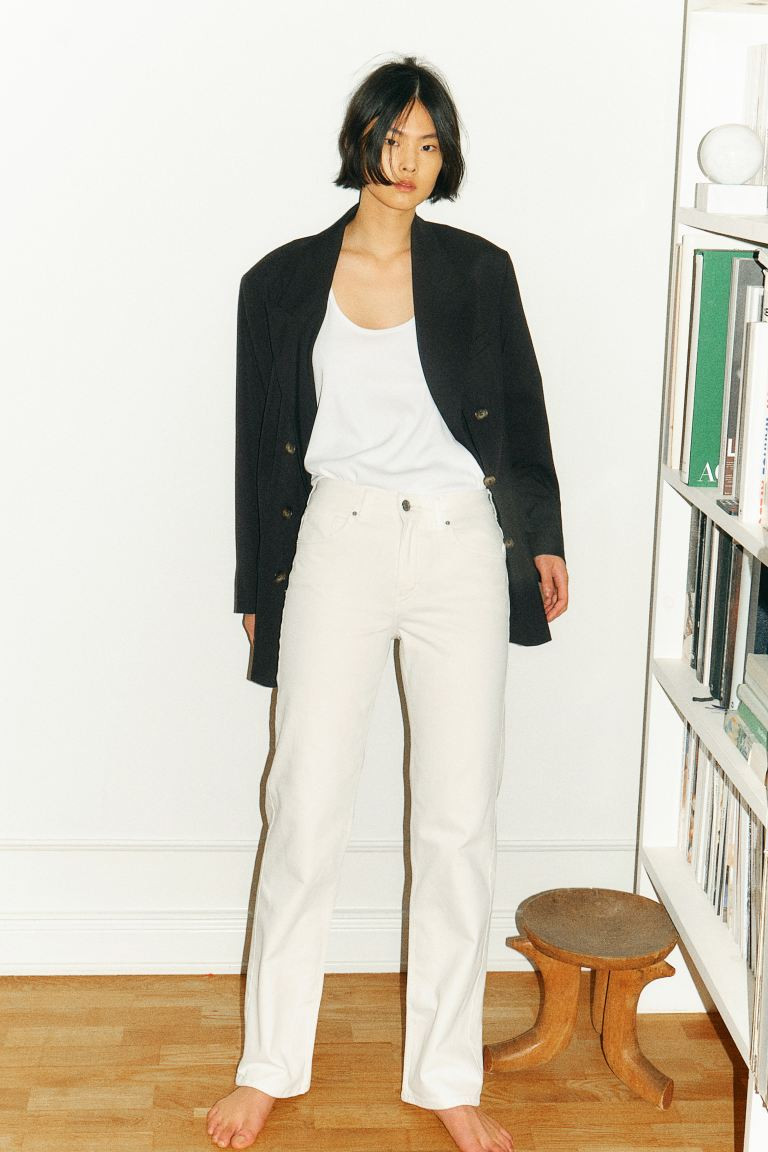 Slim High Jeans - Cream - Ladies | H&M US | H&M (US + CA)