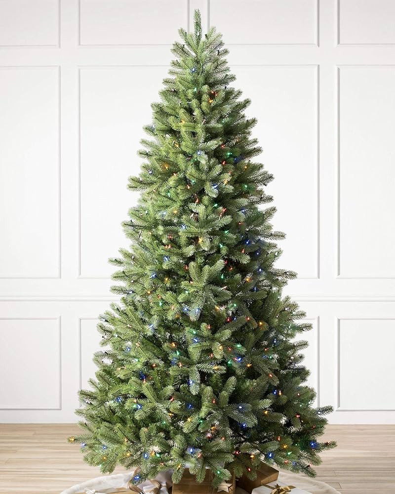 Balsam Hill 7.5ft Pre-Lit Woodland Spruce Artificial Christmas Tree with Multicolor LED Lights | Amazon (US)
