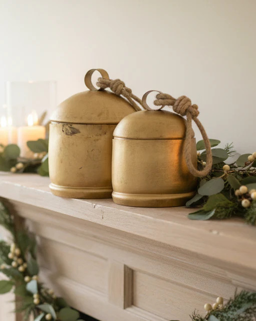 Metal Gold Bell Container | MJHome