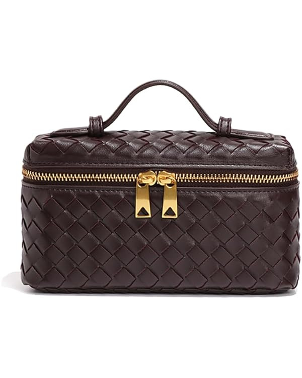 Womens Woven Crossbody Handbag Fashion Leather Top Handle Bag | Amazon (US)