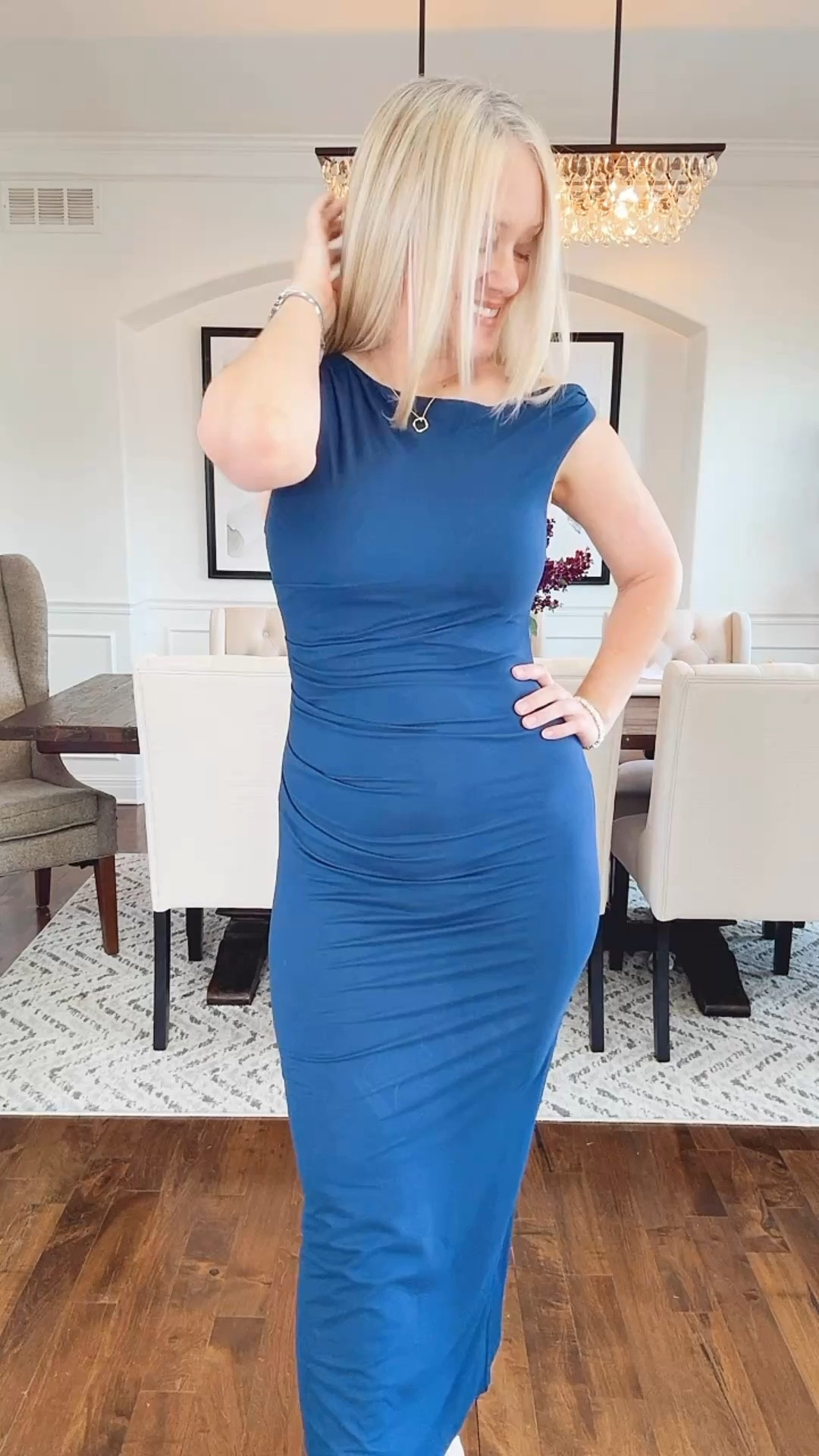 Form fitting, off one shoulder, midi, sleeveless dress. Great for a date, outfit or event, events or wedding guest dress.

#LTKSeasonal #LTKFindsUnder50 #LTKWedding