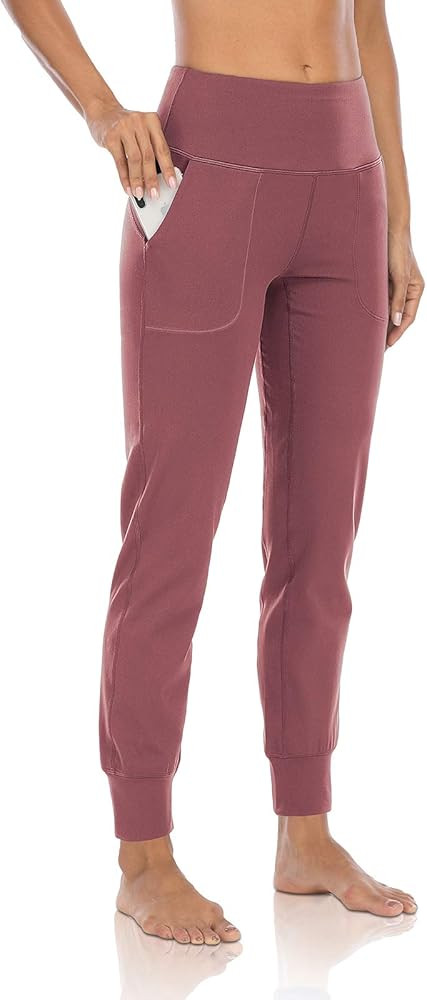 Womens Yoga Sweatpants High Waist Active Workout Joggers Lightweight Tapered Lounge Pants with Po... | Amazon (US)