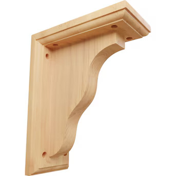 Ekena Millwork Hamilton 3-1/2-in x 7-in x 9-in Brown Red Oak Standard Bracket | Lowe's