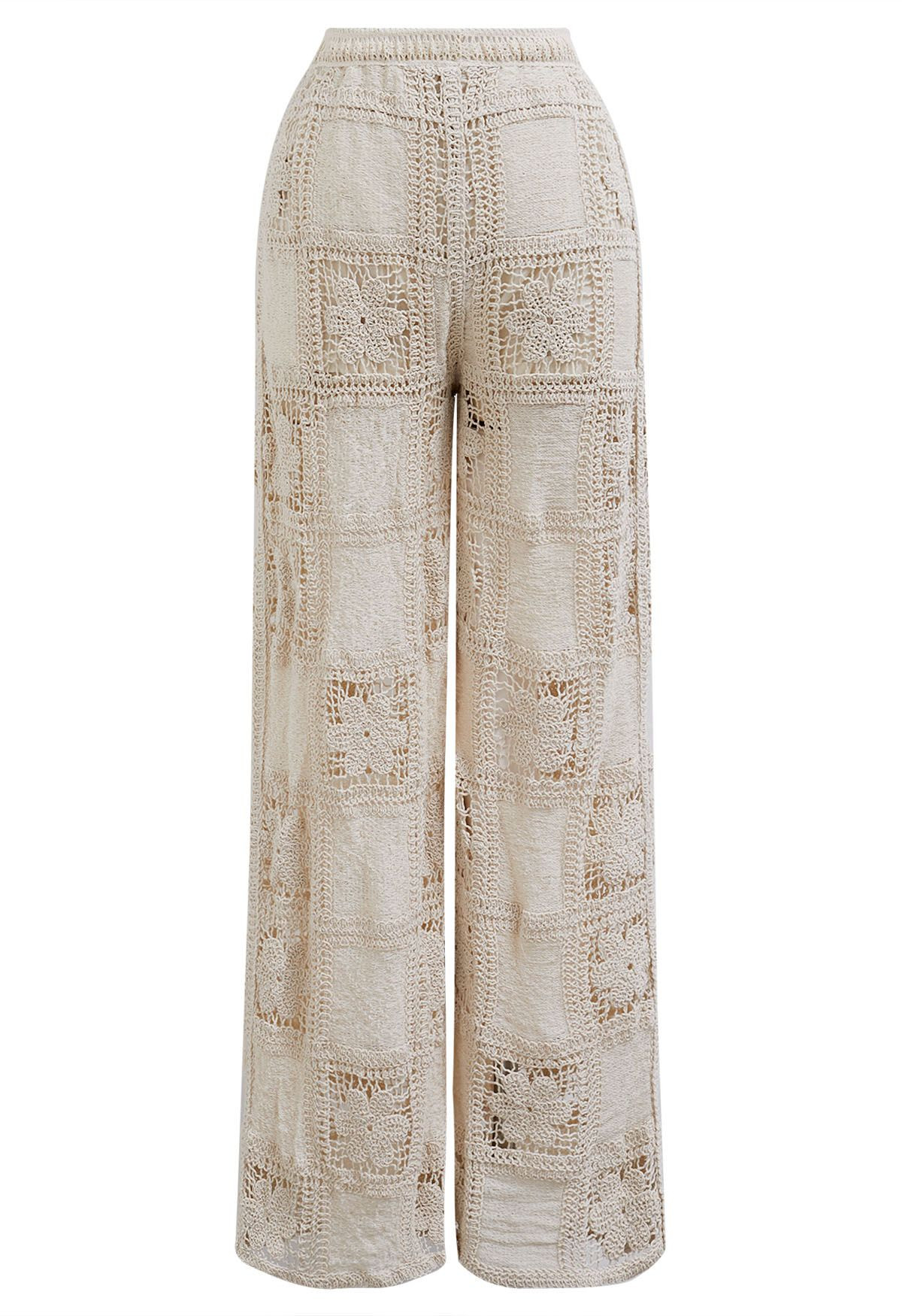 Floral Cutwork Crochet Cotton Pants | Chicwish