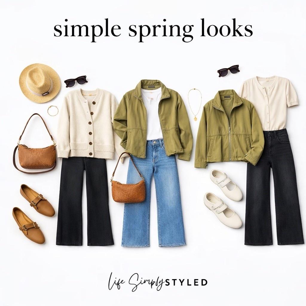 Spring wardrobe essentials + the best $50 denim 🤍 Easy, neutral pieces you’ll wear on repeat.

#LTKOver40 #LTKSeasonal #LTKgrwm