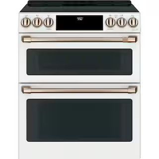 30 in. 7.0 cu. ft. Smart Slide-In Double Oven Induction Range with Convection in Matte White, Fin... | The Home Depot