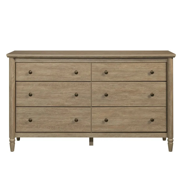 My Texas House Monroe 6-Drawer Dresser, Brushed Oak Finish | Walmart (US)