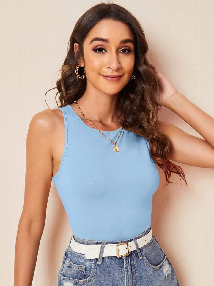 SHEIN Essnce Top tank unicolor | SHEIN