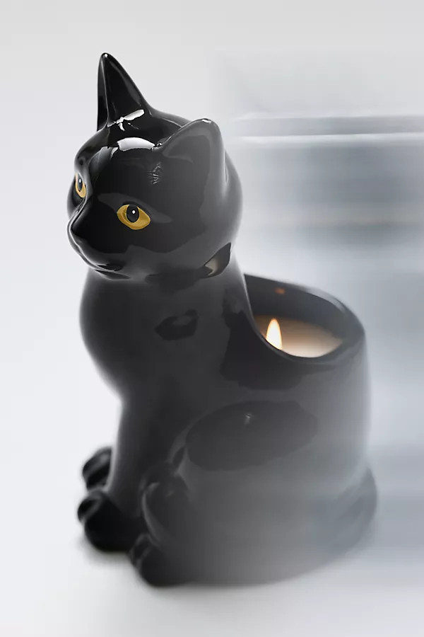 Black Cat Gourmand Pumpkin Sweet Vanilla Ceramic Candle | Anthropologie (US)