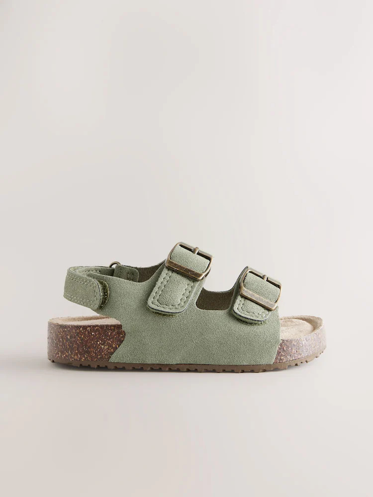 Green Wide Fit (G) Double Buckle Cushioned Footbed Sandals | Next US