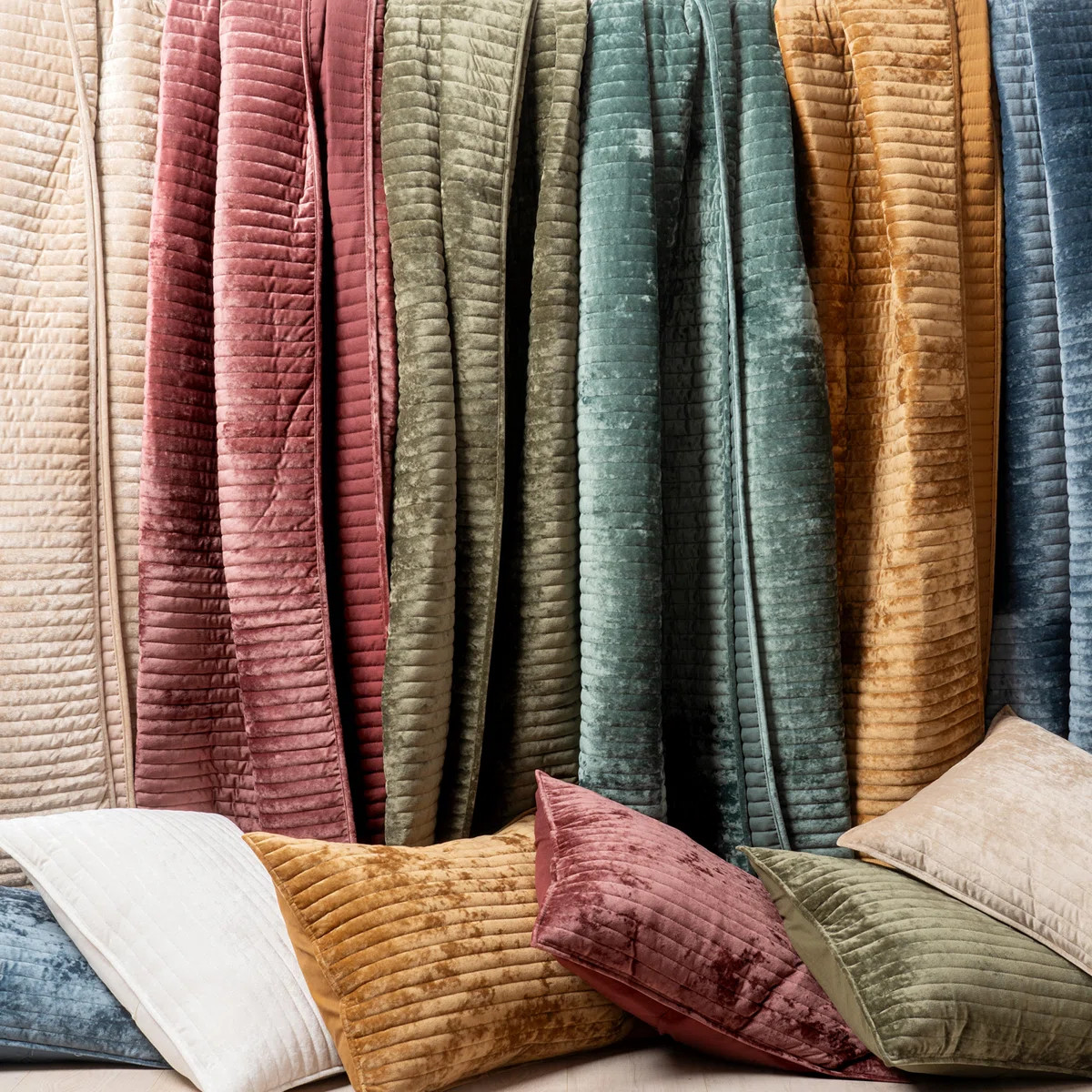 Luxe Velvet Channel Quilt Set | Wayfair North America