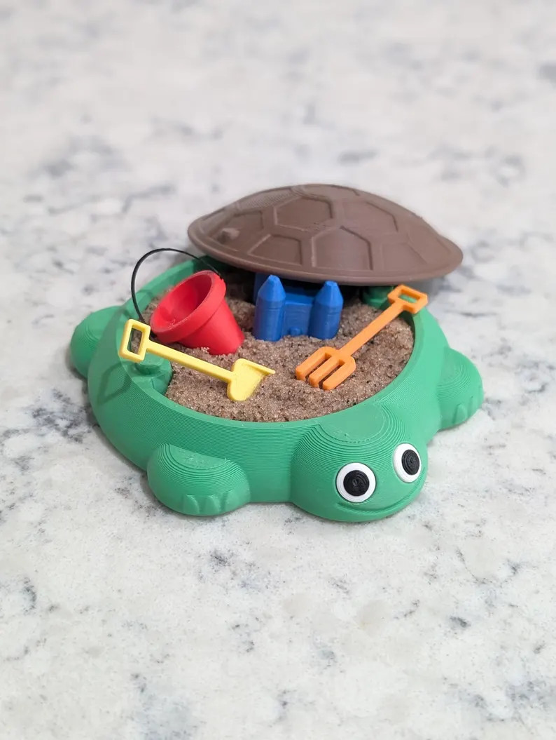 3D Printed Mini Desktop Turtle Sandbox | Etsy (US)