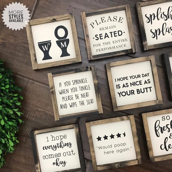 The Bathroom Collection | Funny Bathroom Sign | Bathroom Wall Decor | Restroom Bathroom Decor | F... | Etsy (US)