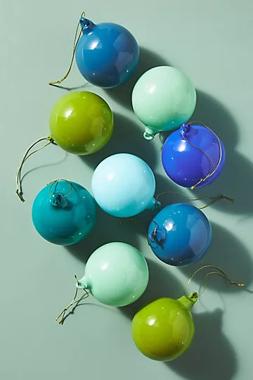 Gradient Bauble Ornaments, Set of 9 | Anthropologie (US)