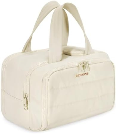 BAGSMART Travel Toiletry Bag, Crush Toiletry Bag for Women, Wide-open Puffy Toiletry Bags for Tra... | Amazon (US)