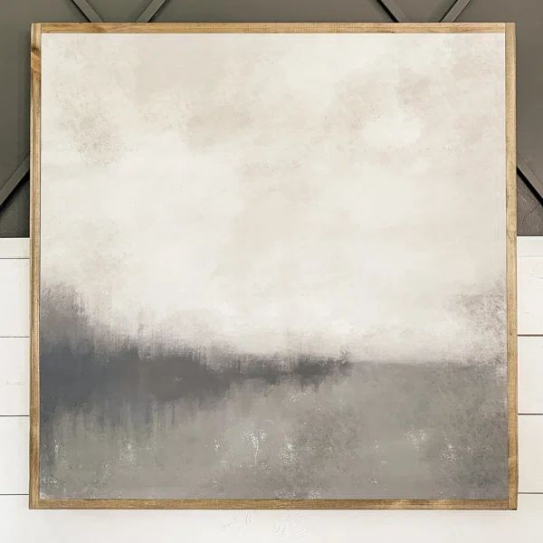 Shades Of Gray Landscape Framed On Wood Painting | Wayfair North America