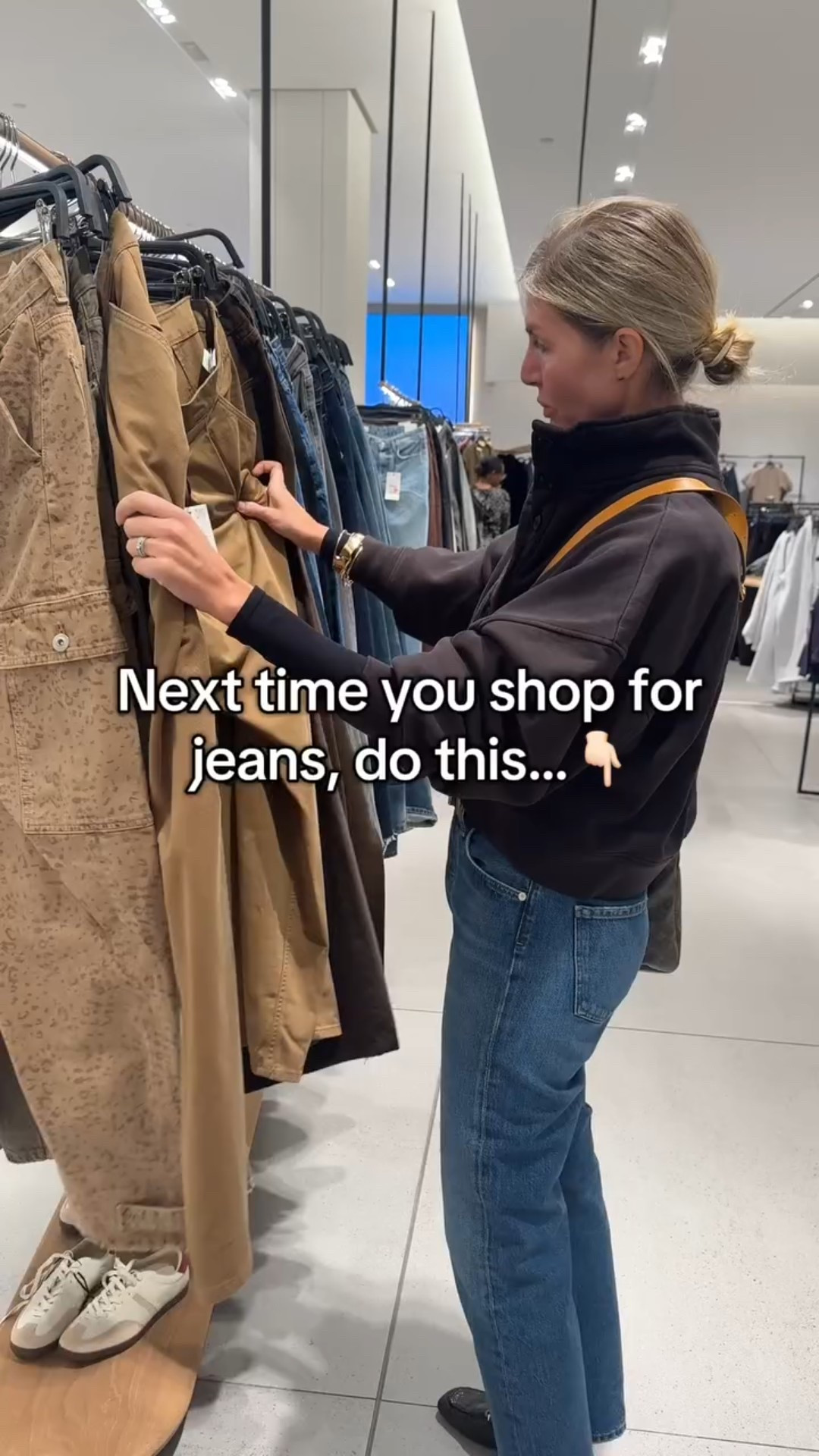 Denim shopping doesn’t have to be frustrating if you know what to look for. Next time you’re on the hunt for the perfect pair, remember this: 

🔹 Know your rise preference — Do you feel best in high-rise, mid-rise, or low-rise? This small detail makes a big difference in comfort and fit. 

🔹 Check the stretch factor — A little stretch adds comfort, but too much can lead to sagging. Aim for 1-2% elastane for structure and give. 

🔹 Focus on fit, not size — Every brand fits differently, so try multiple sizes to find the one that flatters your body. The number on the tag doesn’t matter — the fit does! 

Bonus tip: If they fit your hips but gap at the waist, a tailor can fix that. Never settle for jeans that don’t make you feel amazing!